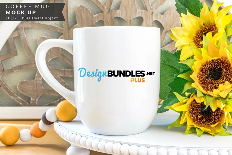 White Mug Mock up | Sunflowers, Farmhouse