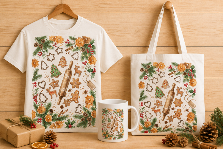 Festive Christmas Kitchen Flat Lay Art