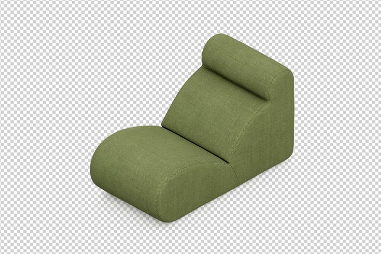 Isometric Arm Chair 3D isolated render