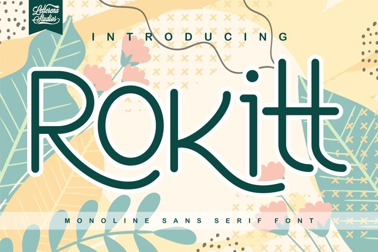 Rokitt - Monoline Sans Serif Font example image 1
