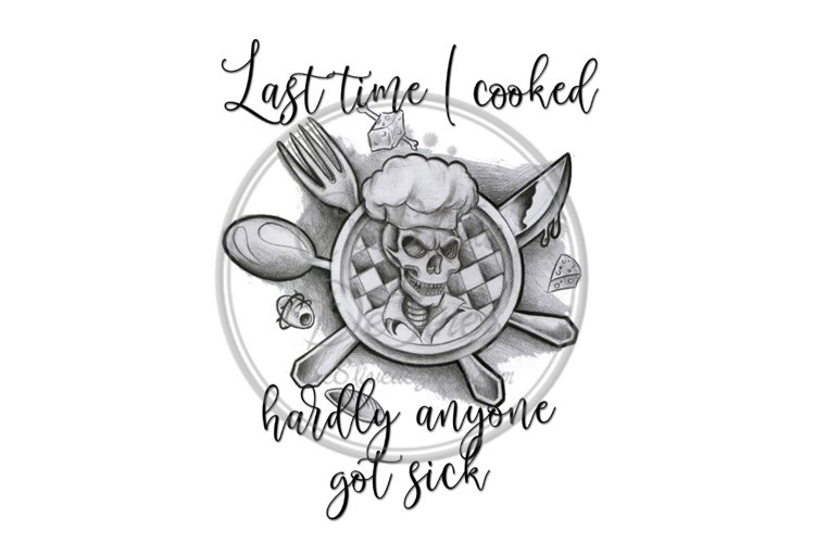 Last Time I Cooked Skull Chef Kitchen Towel Funny Realistic