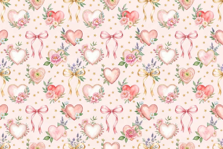Watercolor seamless repeat pattern Mothers Day
