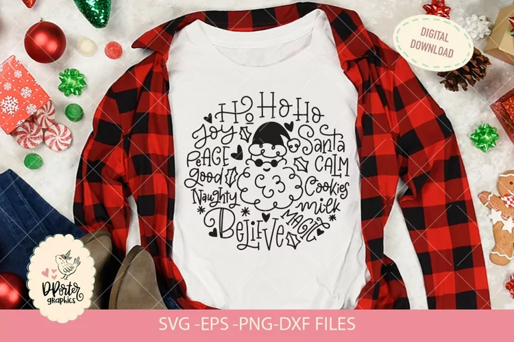 Santa claus SVG, typography, christmas svg