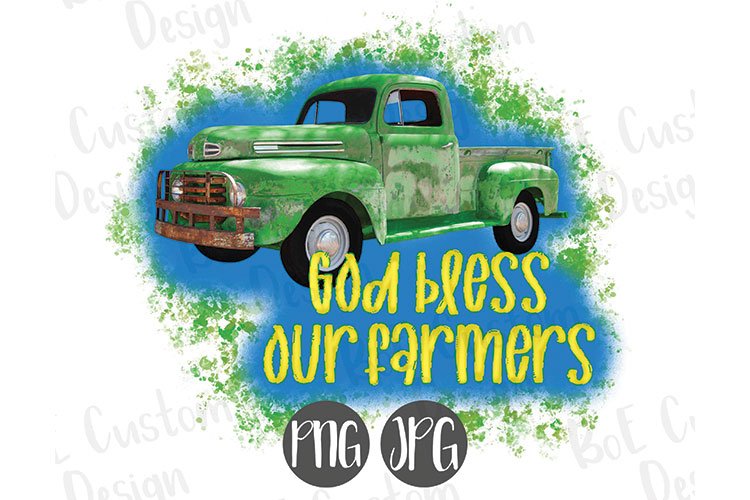 God Bless Our Farmers Clipart example image 1