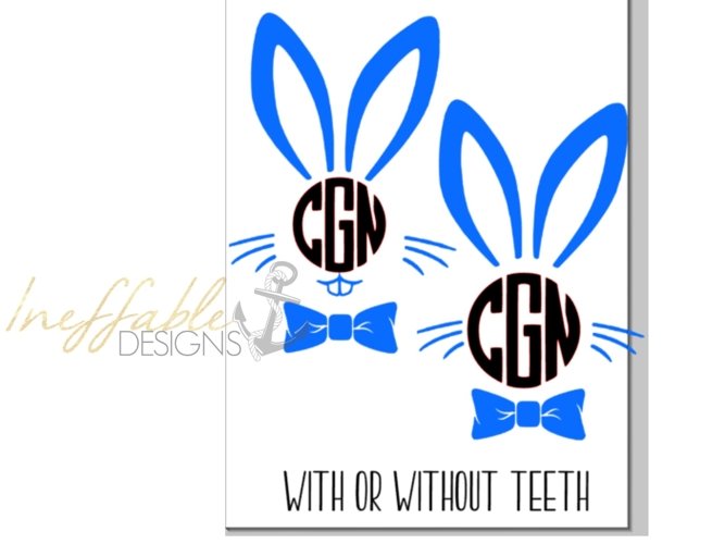 Boys Bunny Monogram Easter Monogram example image 1