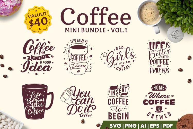 Coffee SVG Bundle | Coffee Bundle | Coffee Quotes Bundle V1 example image 1