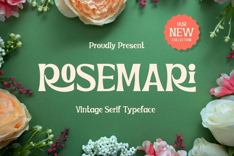 Web Font Rosemari - Vintage Serif Typeface