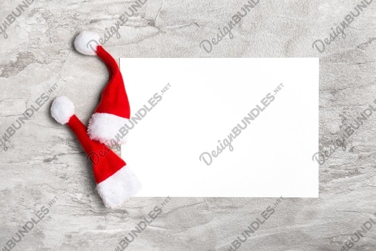 Stock photo Christmas flatlay mockup template red decoration example image 1