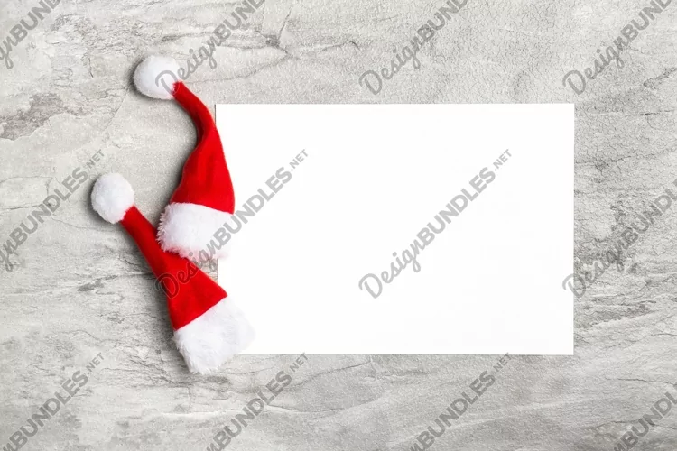 Stock photo Christmas flatlay mockup template red decoration
