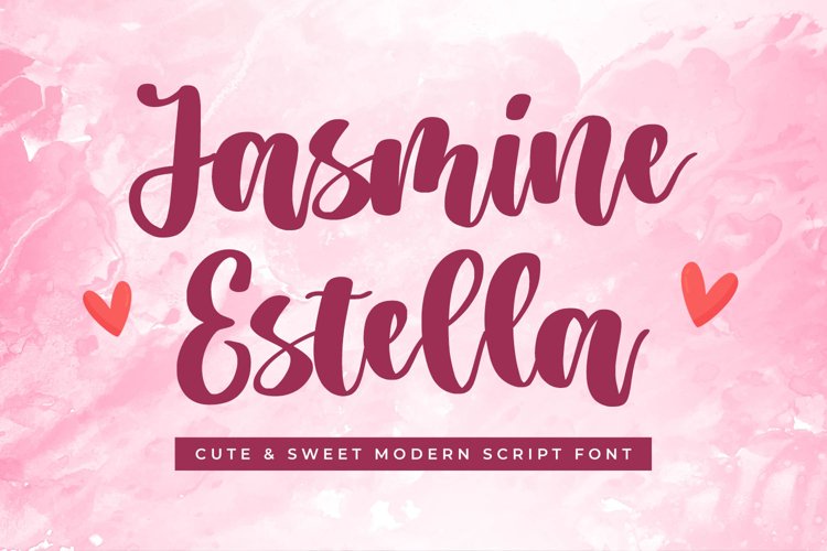 Cute Script Font - Jasmine Estella example image 1