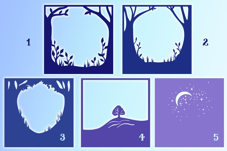 Free Paper Cutting download - Shadow Box Bundle - 8 layered items