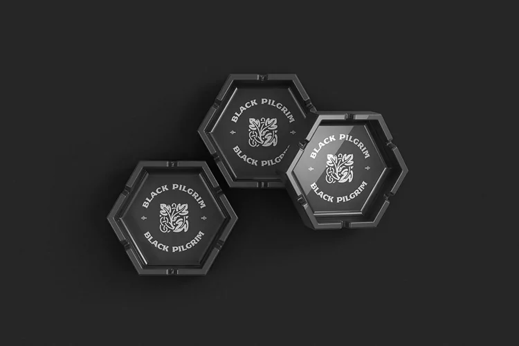 Hex Ceramic Ashtray Mockup