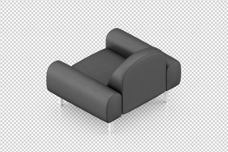 Isometric Arm Chair 3D isolated render example image 1