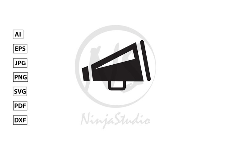 Megaphone Icon In Flat Style Vector example image 1