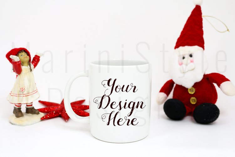 Christmas Styled Mug Mockup, Christmas mug Stock Photo 205 example image 1