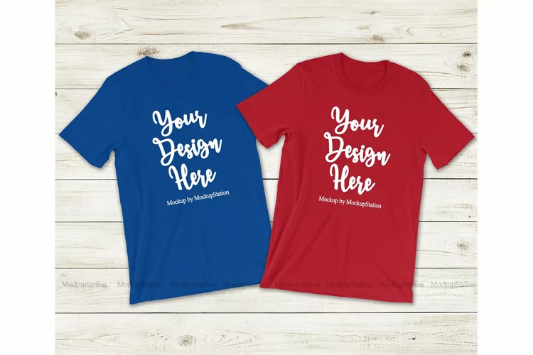 Patriotic Matching Couple Bella Canvas 3001 Tshirt Mockup
