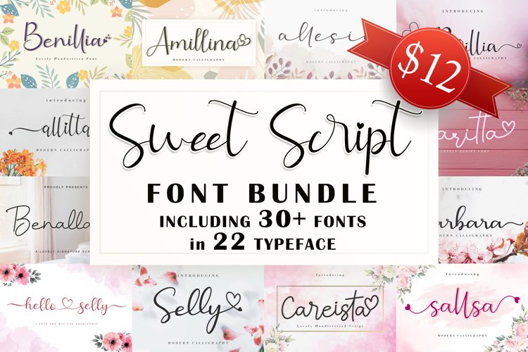 Sweet Script Font Bundle example image 1