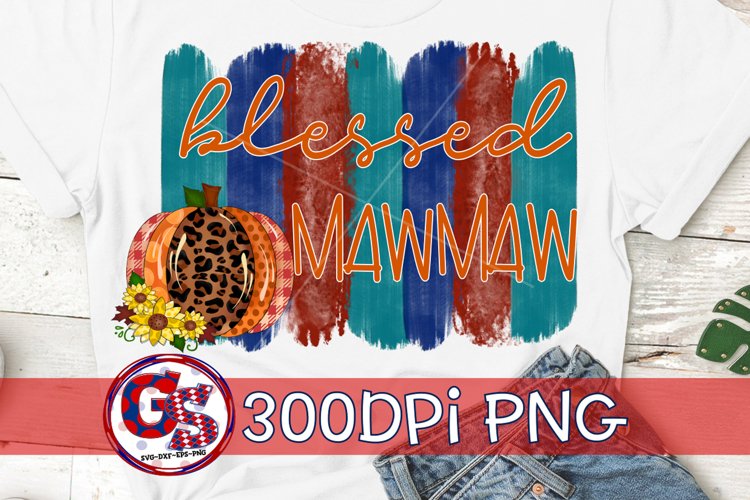 Blessed Mawmaw PNG for Sublimation | Fall PNG Autumn PNG example image 1