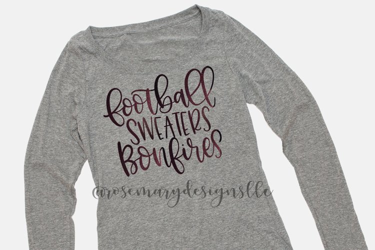 Football Sweaters Bonfires Hand Lettered SVG example image 1