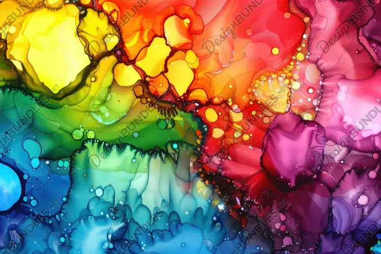 Vibrant Abstract Fluid Art Background Wallpaper