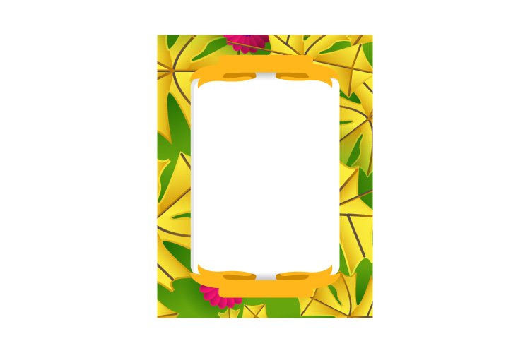 Realistic Floral Frame Photo Template