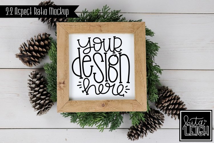 Square Sign Fall and Christmas Mockup | Stylized Photo example image 1