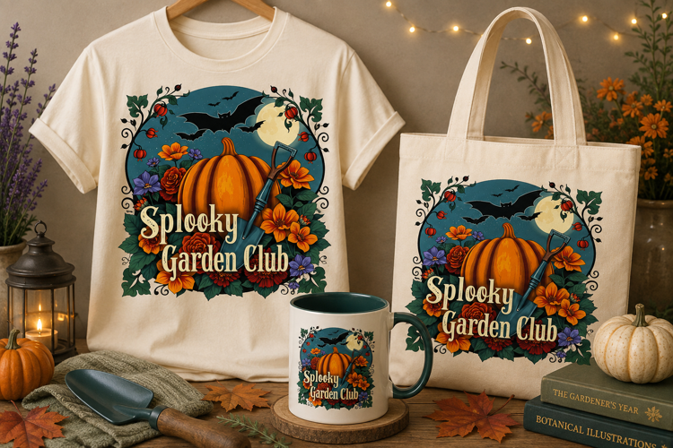 Spooky Garden Club PNG | Halloween Pumpkin Gardening