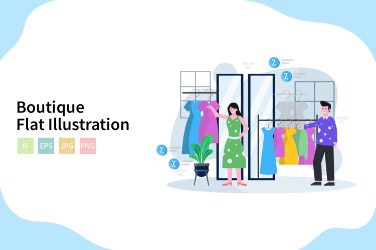 Boutique Vector Illustration In Flat Modern Style example image 1
