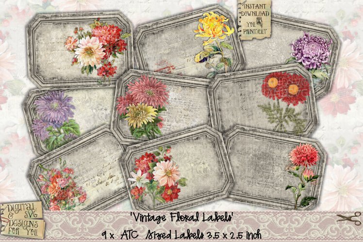 Vintage | Labels | Floral | Botanical | ATC Cards example image 1