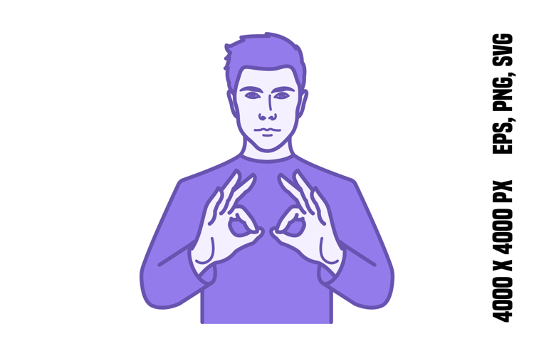 Purple Sign Language Interpretation Icon