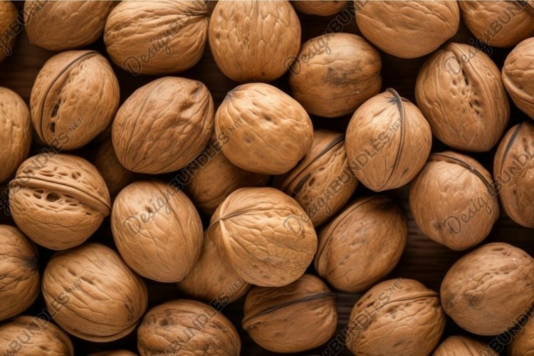 Close-up of whole walnuts texture example image 1