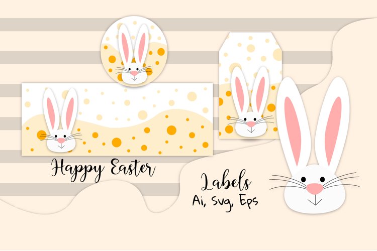 Easter labels. Easter bunny svg. Vector easter decorations. example image 1