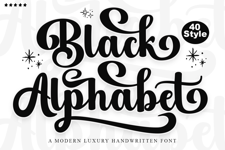 Black Alphabet - Family Font In 40 Styles