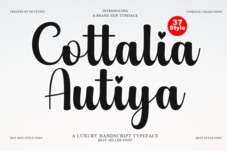 Cottalia Autia - Family Font In 37 Styles