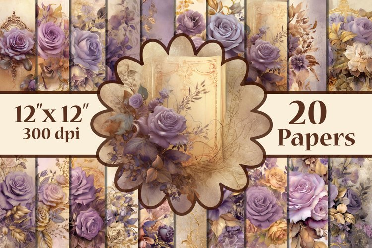 Vintage Roses digital papers,Printable floral (2661943)