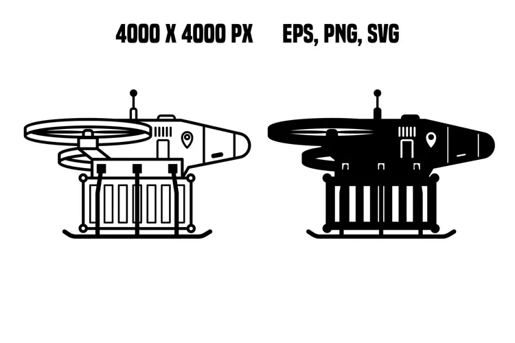 Heavy Cargo Drone Icons