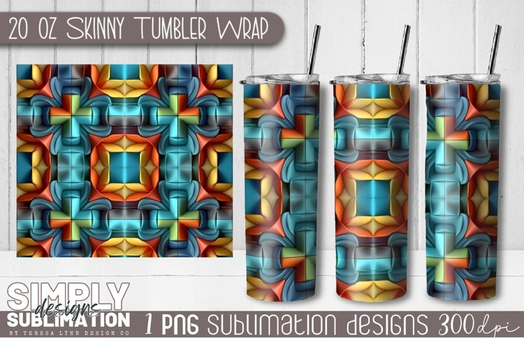 3D Seamless Sublimation Tumbler Wrap| 20oz | Png example image 1