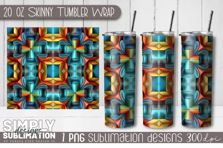 3D Seamless Sublimation Tumbler Wrap| 20oz | Png