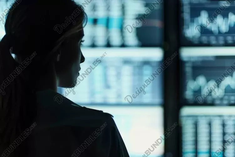 Woman Cybersecurity Analyst Monitors Network Traffic