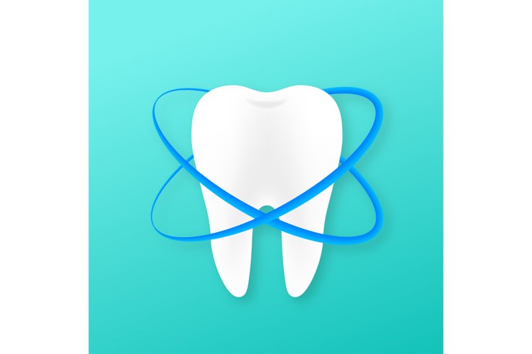 Teeth with shield icon design. Dental care concept. Teeth example image 1