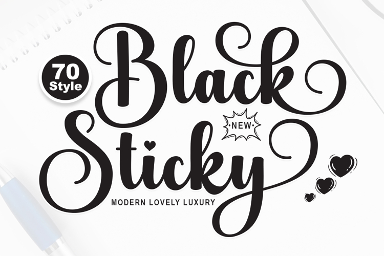 Black Sticky - Family Font In 70 Styles