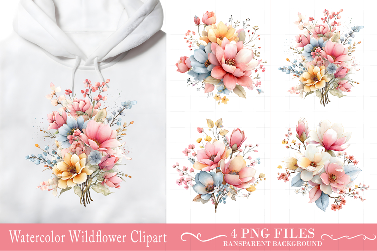 Watercolor Wildflower Clipart