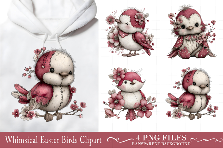 Whimsical Easter Birds Clipart