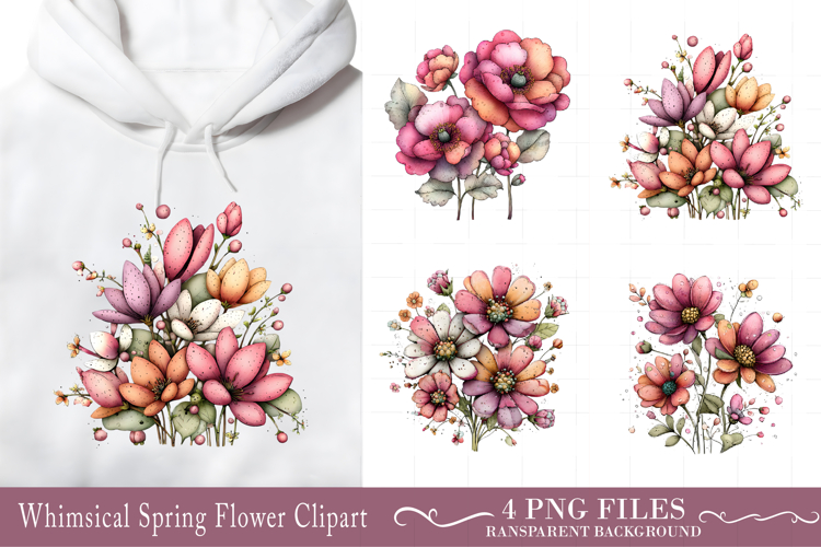 Whimsical Spring Flower Clipart