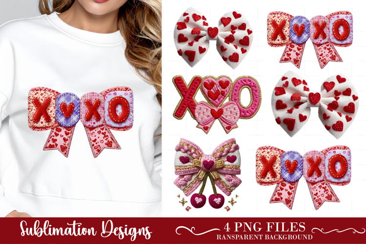 Latch Hook Yarn Crochet XOXO Coquette Bow png,