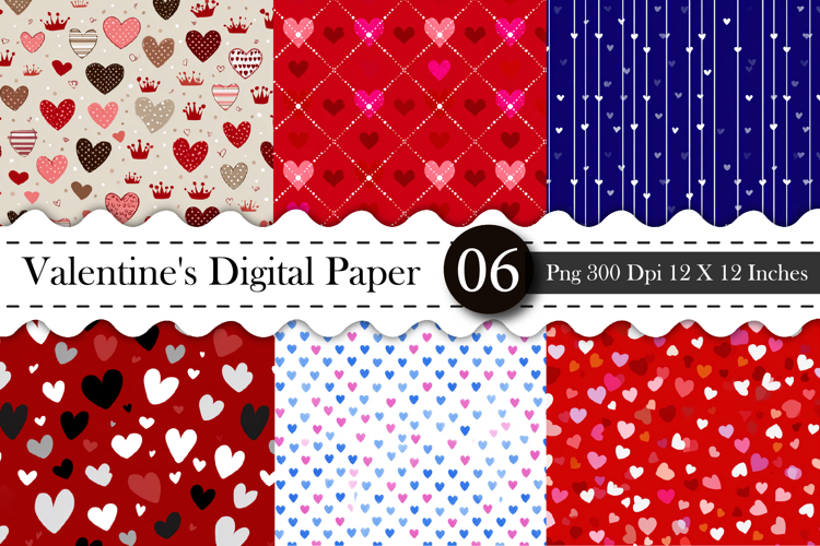 Valentine Hearts Seamless Digital Paper - Valentines Pattern