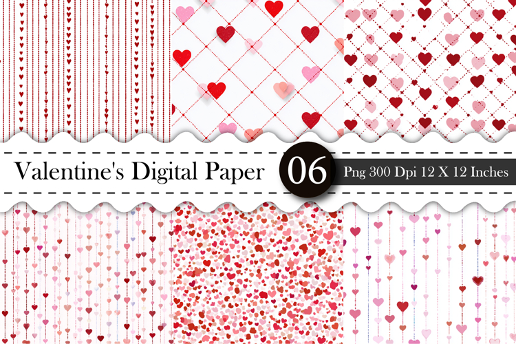 Valentine Seamless Digital Papers- Valentine PNG