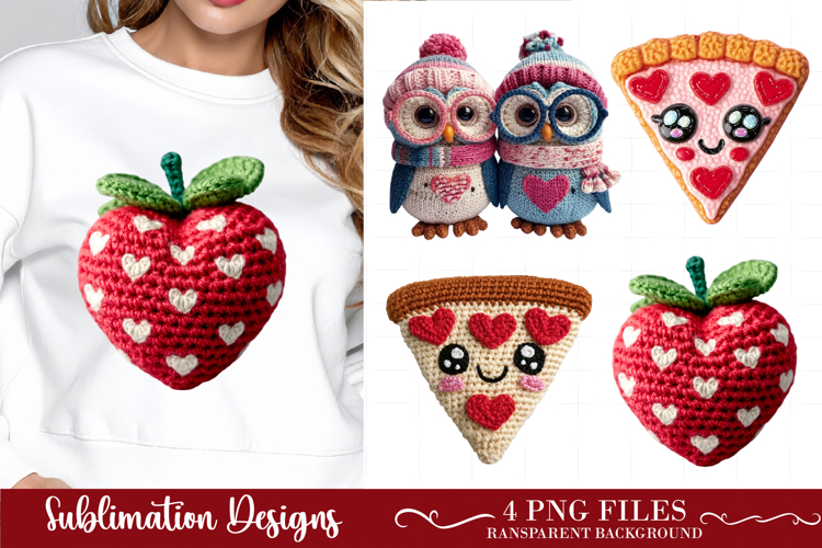 Crochet Yarn Valentine PNG Clipart