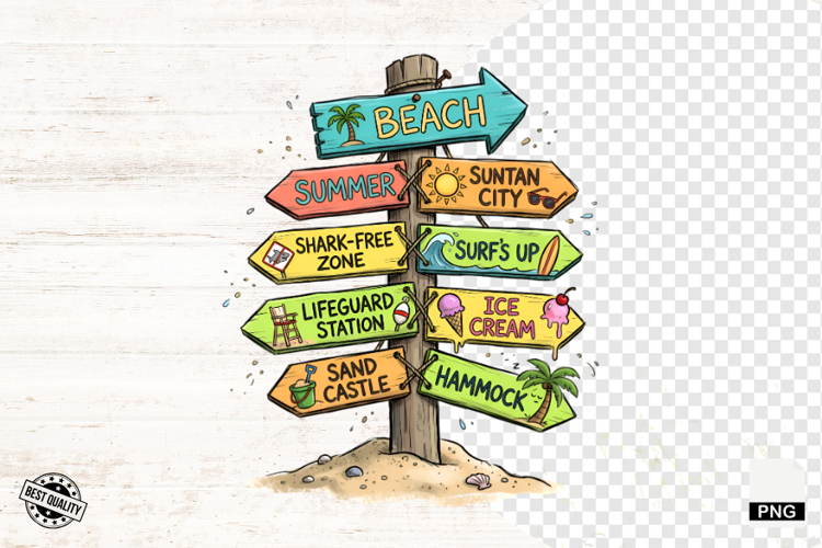 Summer Beach Signspot Clipart
