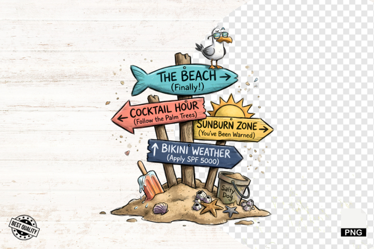 Summer Beach Signspot Clipart